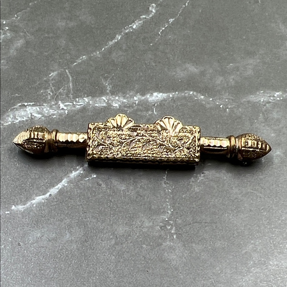 Antique Victorian Gold Filled Ornate Bar Pin